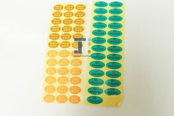 Glossy  matt laminate Oval Printable Stickers Qc Passed Labels Round