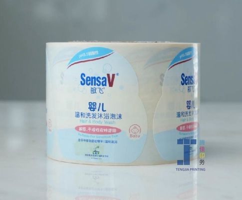 Flexo Printing Shampoo Sticker Label In Roll Packaging Durable